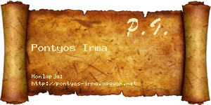 Pontyos Irma névjegykártya